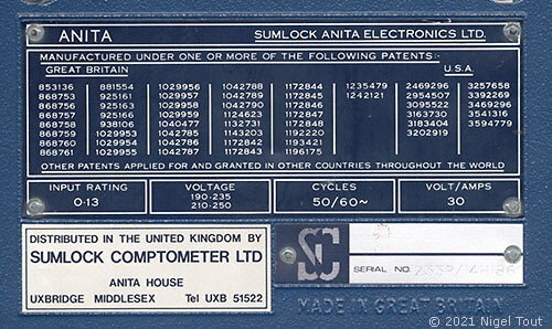 ANITA 1233P label