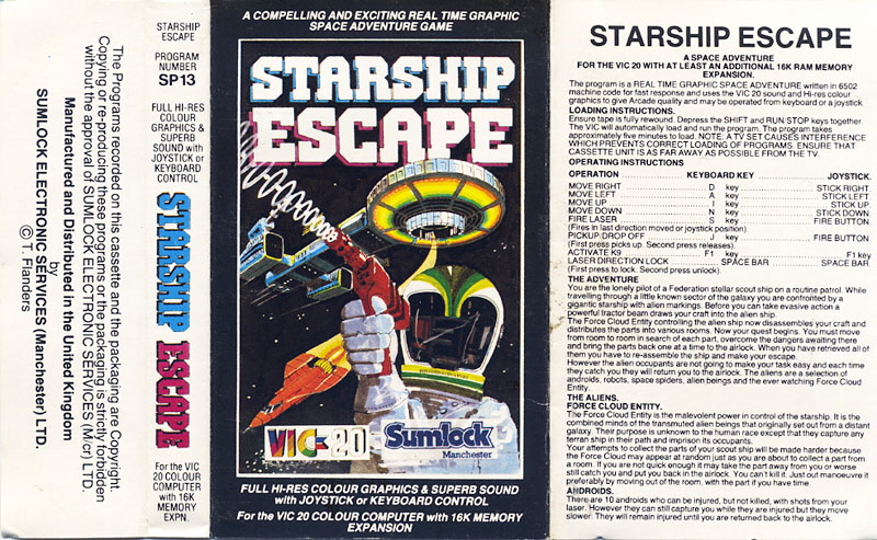 Sumlock Starship Escape insert