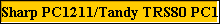 Sharp PC1211/Tandy TRS80 PC1